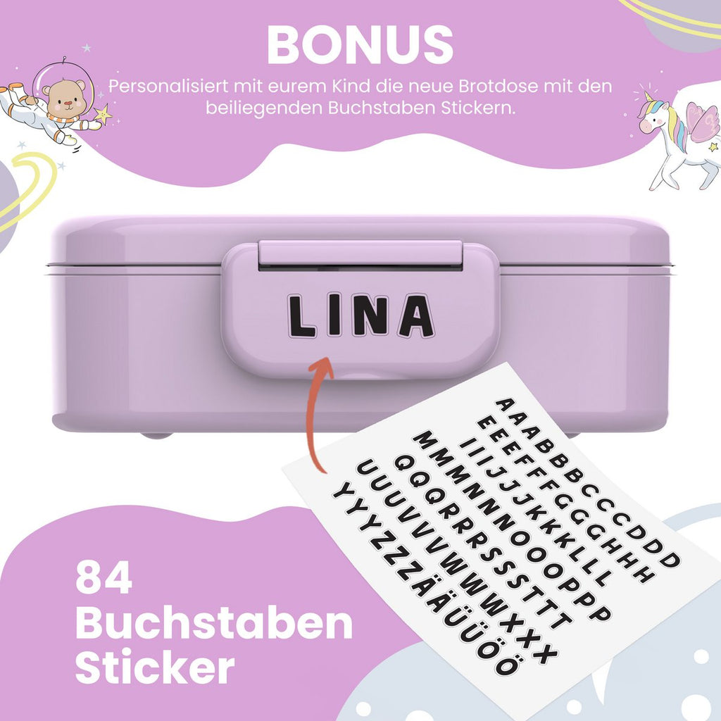Kinderlunchbox met vakken, licht en lekvrij - Lama/alpaca Joy&Bloom