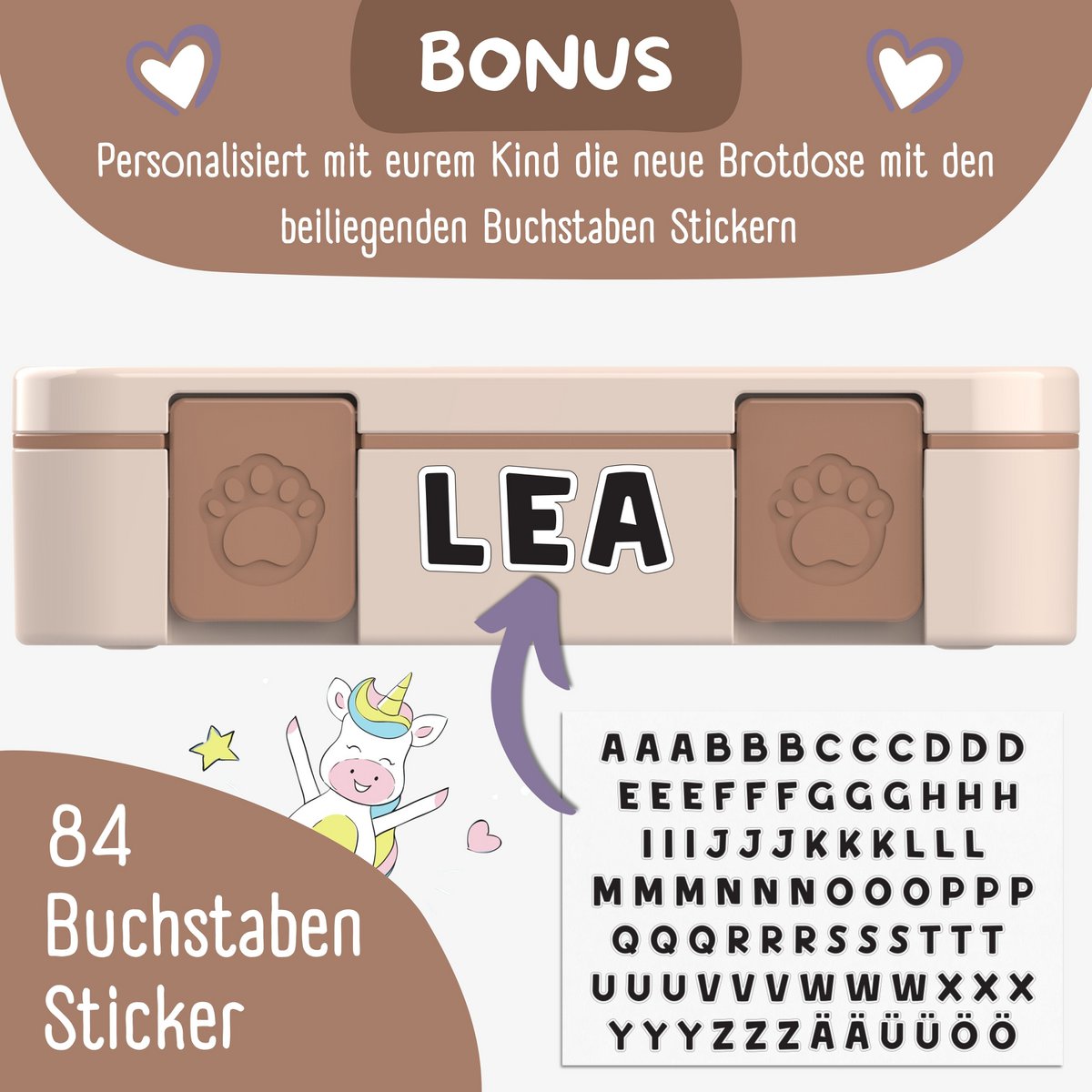 Lunchbox met compartimenten, licht en lek -proof -Sandwich Brown Joy&Bloom