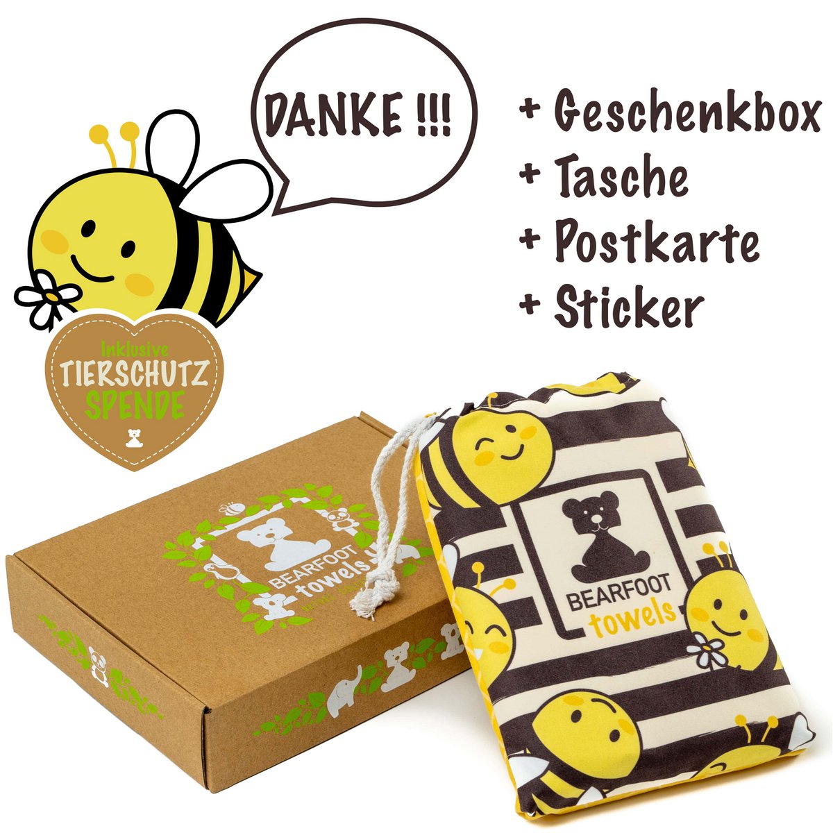 Bee strandlaken - microvezel Joy&Bloom