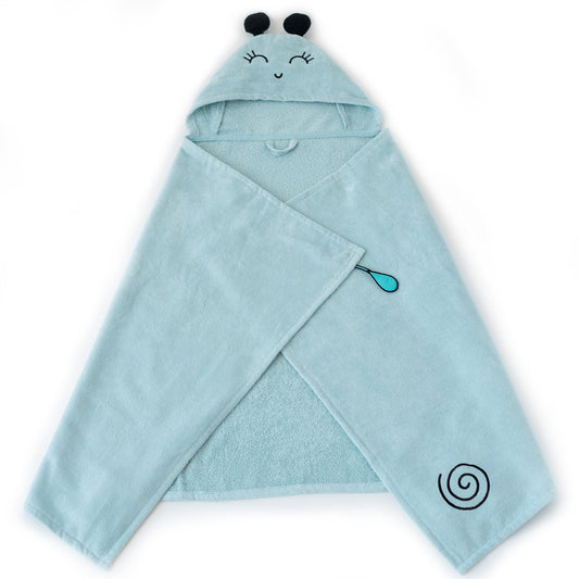 Milk&Moo Sangaloz fluwelen babyhanddoek met capuchon, 100% katoen, zacht, absorberend, 0-2 jaar, 70x120 cm Joy&Bloom