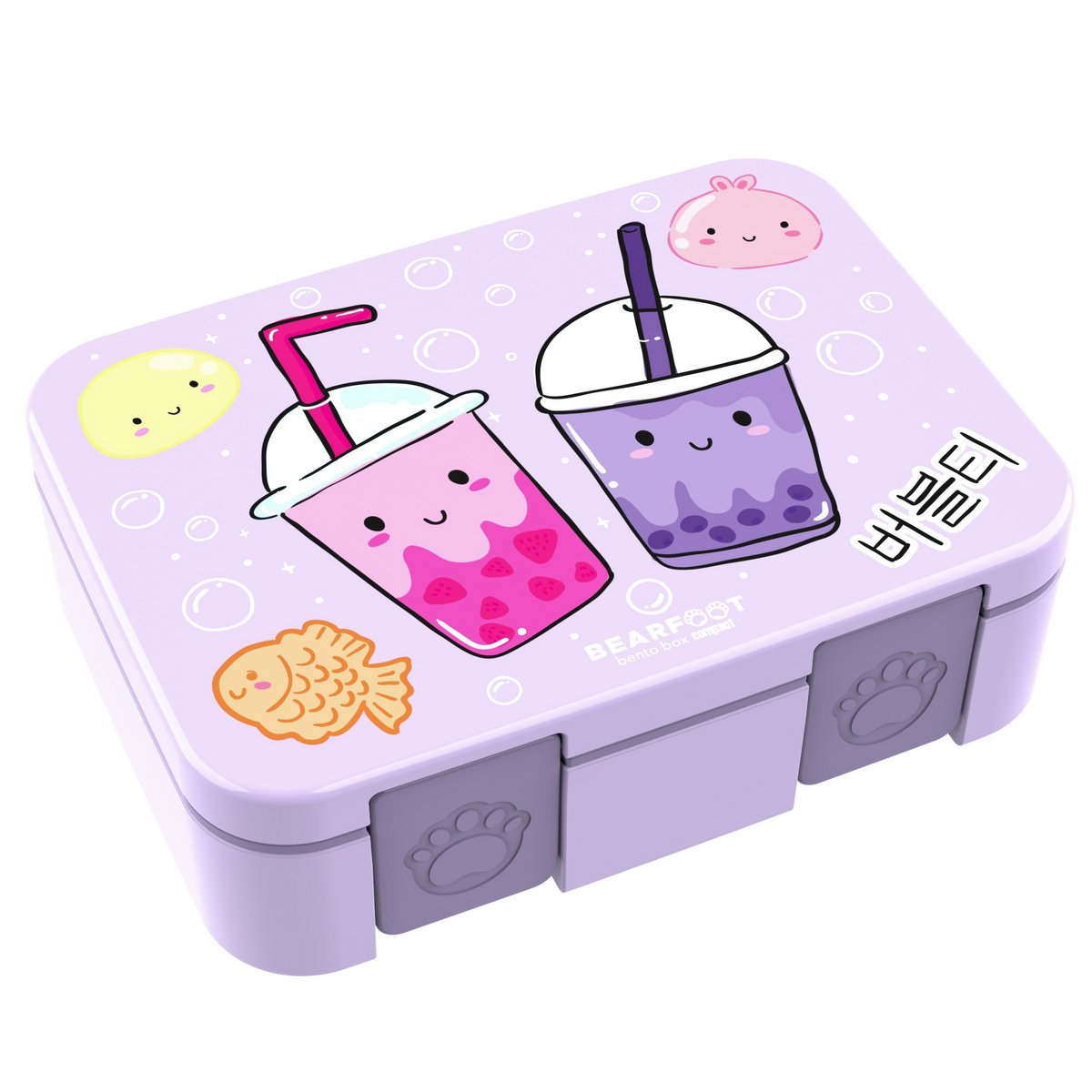 Lunchbox, licht en lekbestendig bubbletea paars