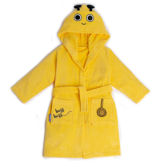 Milk&Moo Buzzy Bee fluwelen badjas met capuchon Joy&Bloom