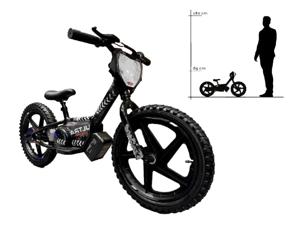 24 Volt Elektrische Balance Bike Met 16 Inch Wielen, Elektrische Motor - Zwart Motor Joy&Bloom