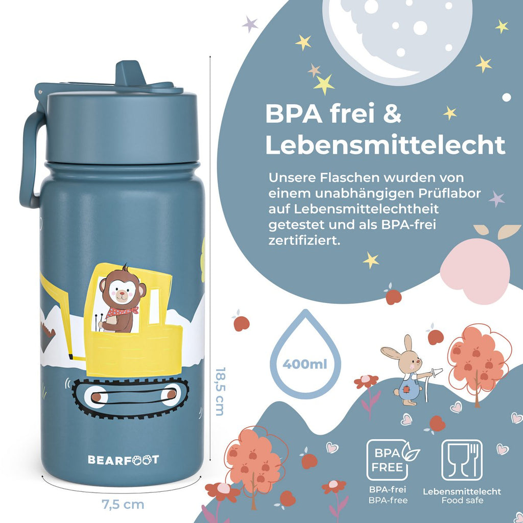 Thermo kinderdrinkfles RVS - graafmachine Joy&Bloom