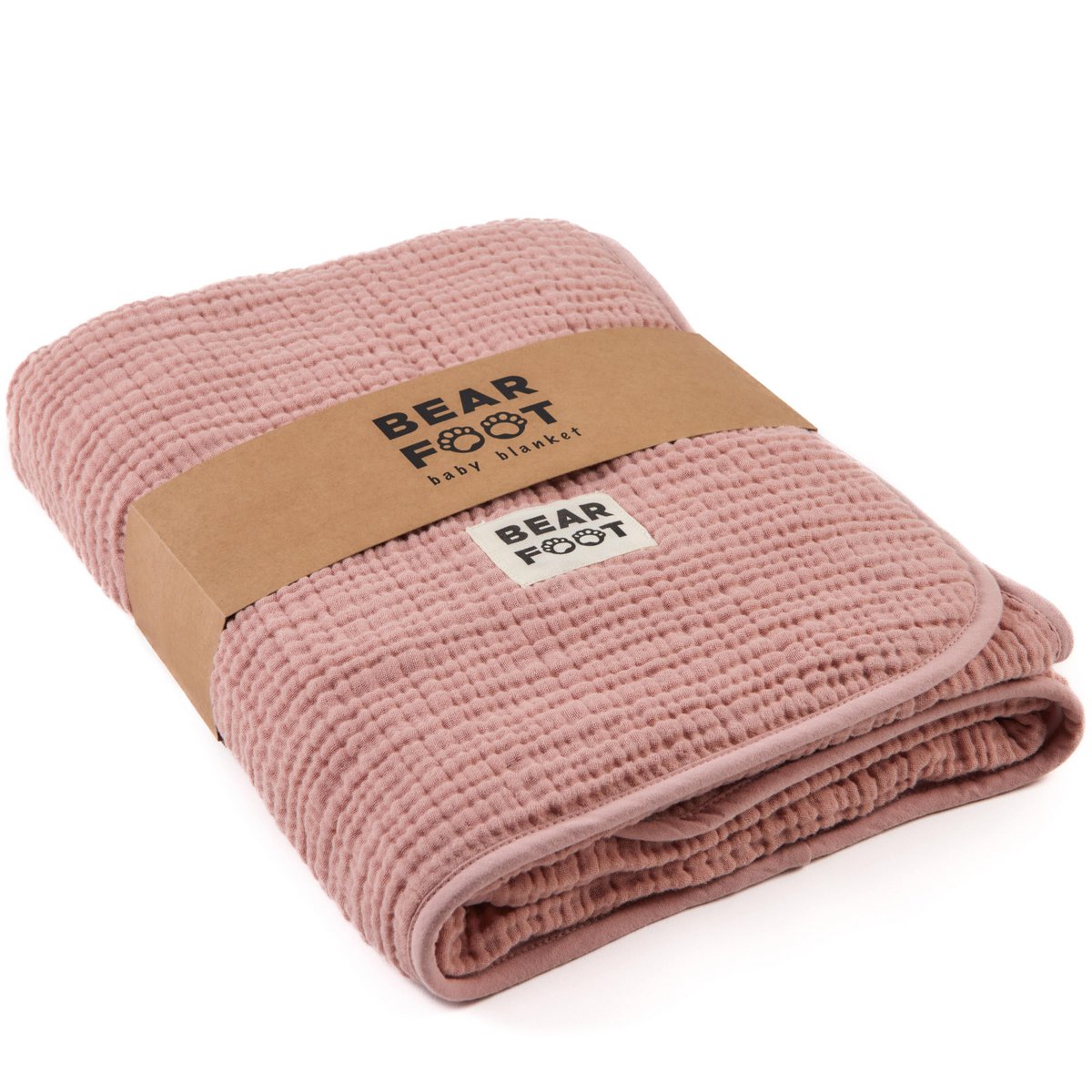 Babydeken mousseline fleece deken pluizig zacht - roze Joy&Bloom