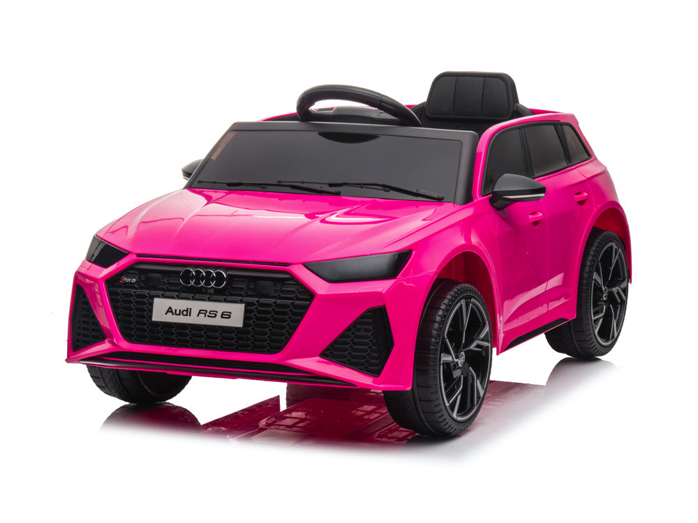 Audi Rs6,12 Volt Elektrische Kinderauto Met Rubberen Banden, Leder Zitje En Meer! Default Title Kinderauto's Joy&Bloom