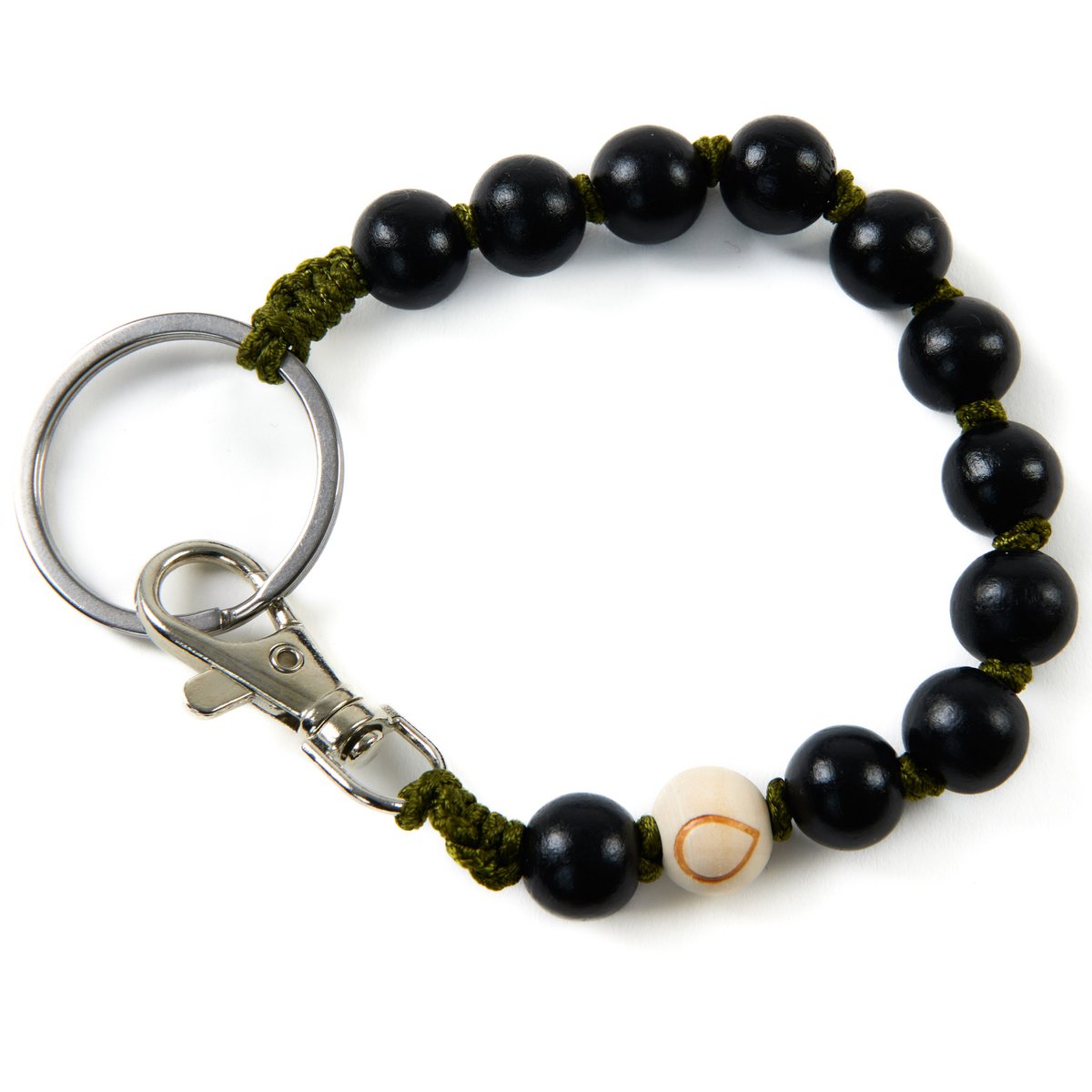 Groene Zee-egel - 12 kralen sleutelhanger