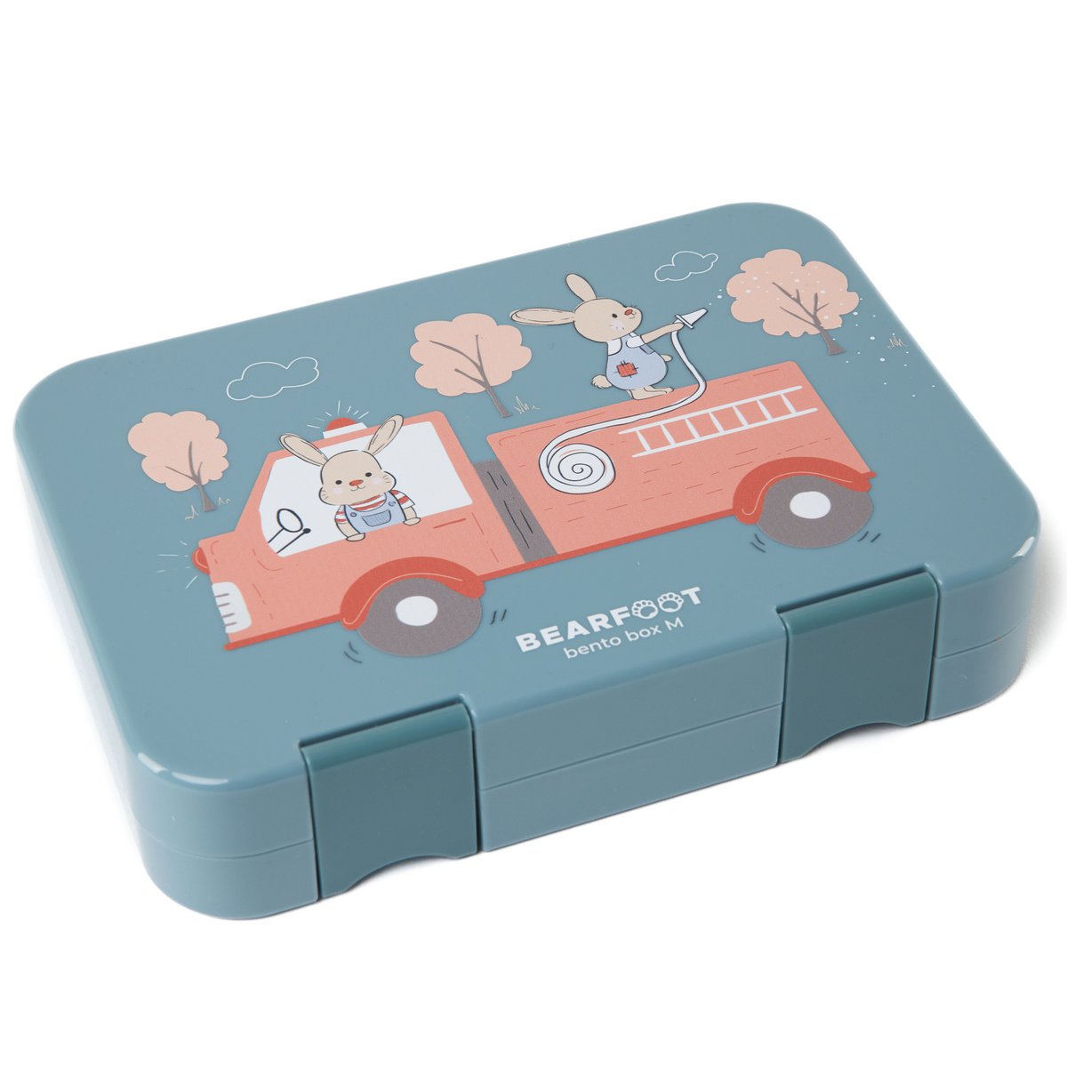 Kinderlunchbox met vakken, lunchbox, bentobox - brandweer