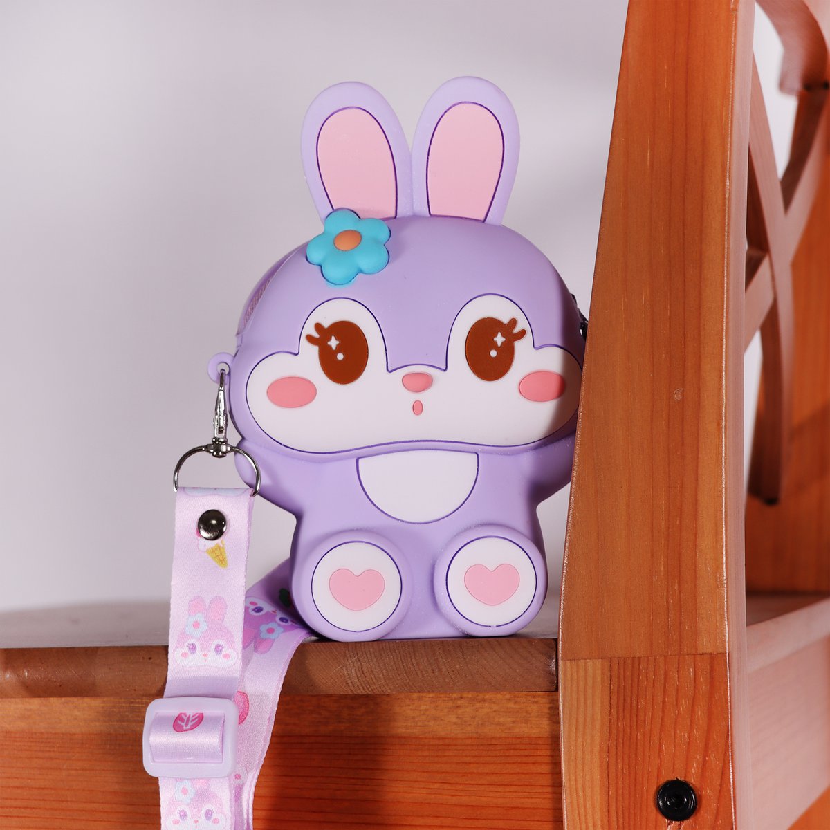 Ogi Mogi Toys Purple Bunny Kleurrijke Ronde Schoudertas Joy&Bloom