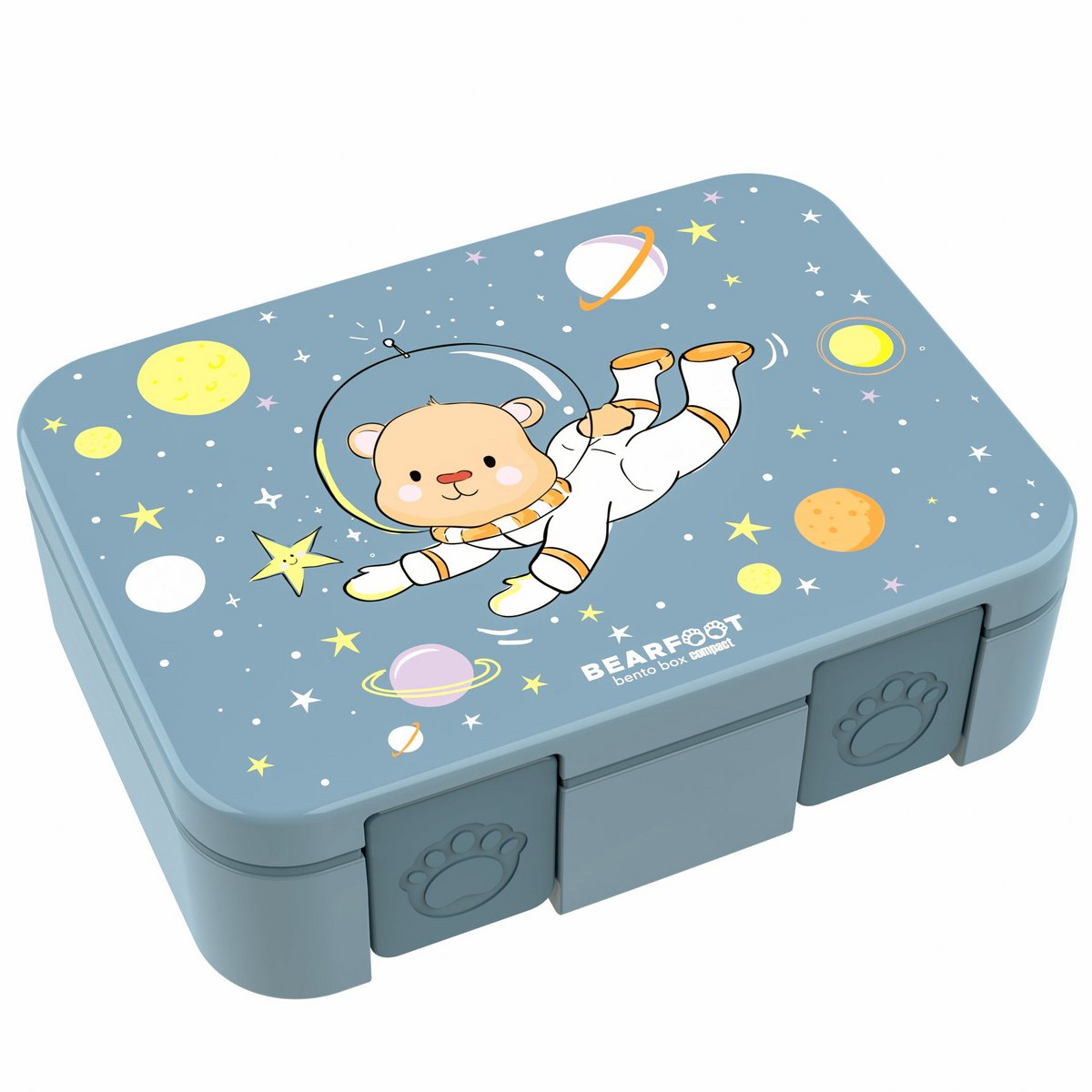 Lunchbox kan met compartimenten, licht en lek - berenblauw Joy&Bloom