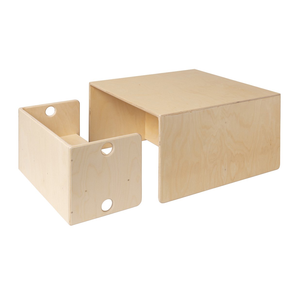 Van Dijk Toys houten kubustafel / kinderbank Naturel - 75x75x40cm (kinderopvang kwaliteit) Joy&Bloom