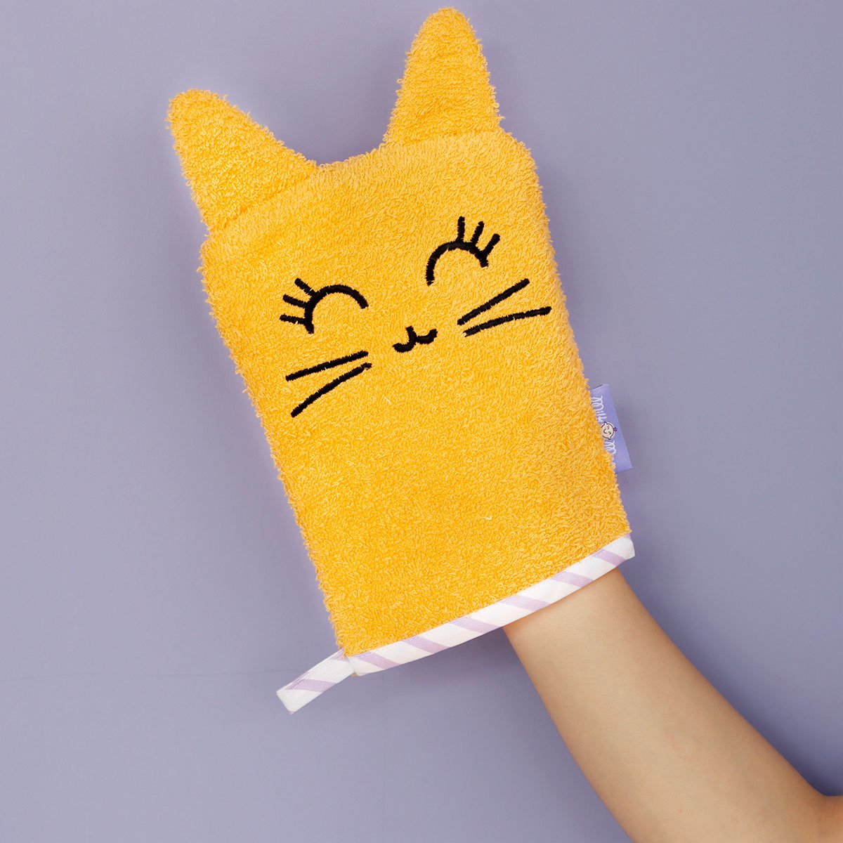 Milk&Moo Tombish kattenbadhandschoen, 100% katoen, Oeko-Tex gecertificeerd, kleurrijk Joy&Bloom