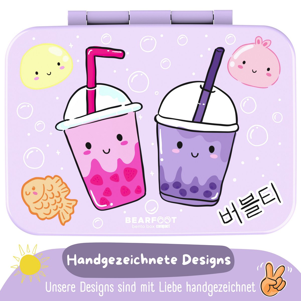 Lunchbox, licht en lekbestendig bubbletea paars Joy&Bloom