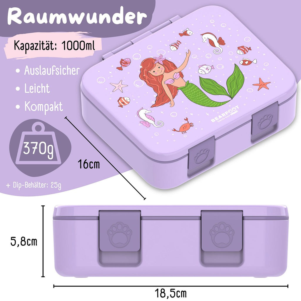 Lunchbox, lek -proof - zeemeermin lila Joy&Bloom
