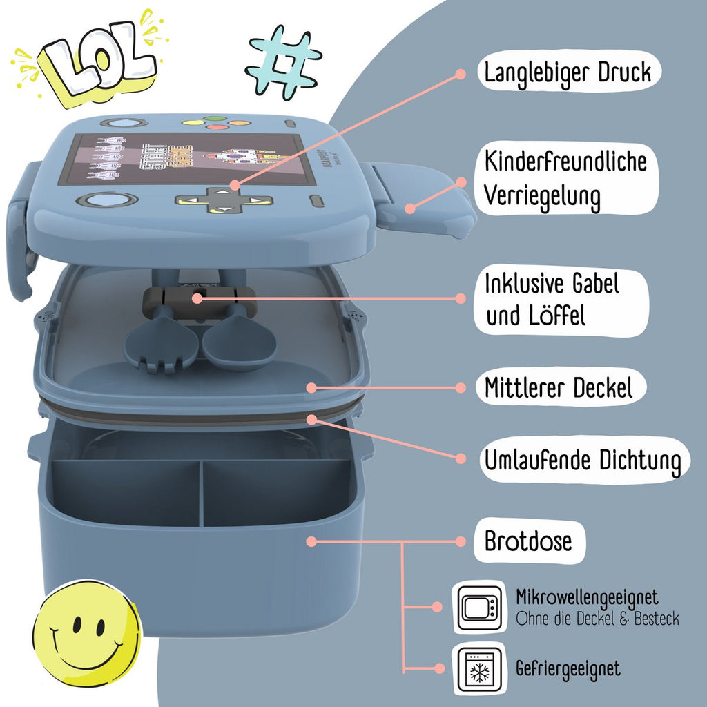 Kinderlunchbox met vakken, licht en lekvrij - Spel Joy&Bloom
