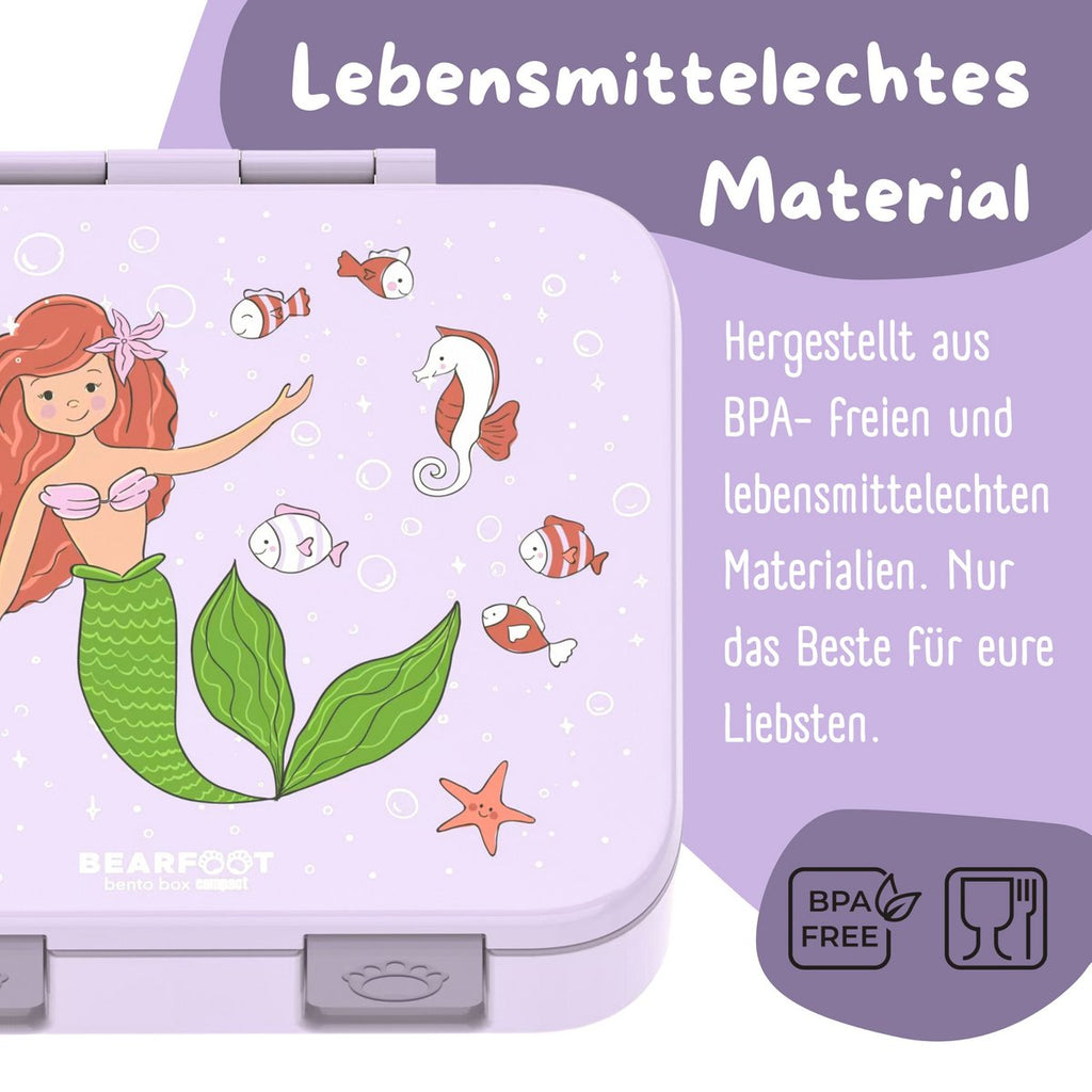 Lunchbox, lek -proof - zeemeermin lila Joy&Bloom