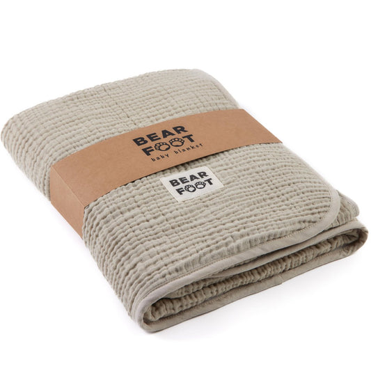 Babydeken mousseline fleece deken pluizig zacht - bruin Joy&Bloom