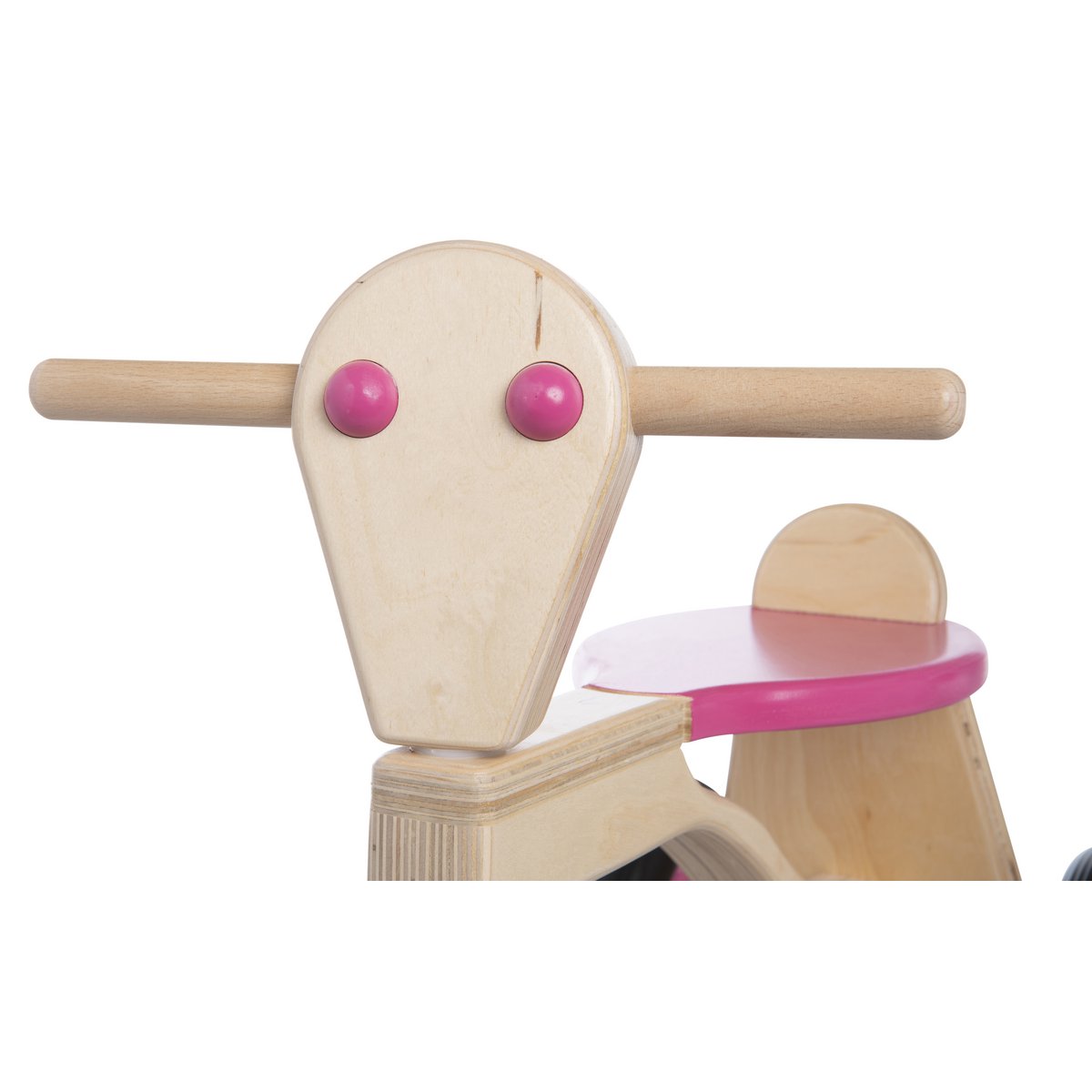Van Dijk Toys berken houten loopfiets vanaf 1 jaar - Roze Joy&Bloom