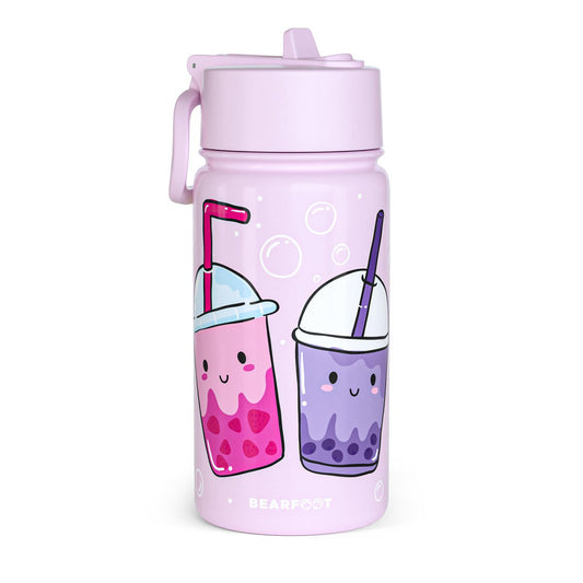 Thermo kinderdrinkfles RVS - BubbleTea paars Joy&Bloom