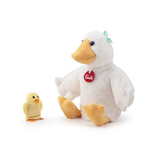 Handpop gans met baby 33cm Joy&Bloom