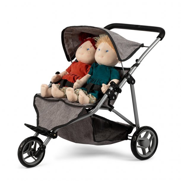 Tweeling Poppenbuggy grijs Joy&Bloom