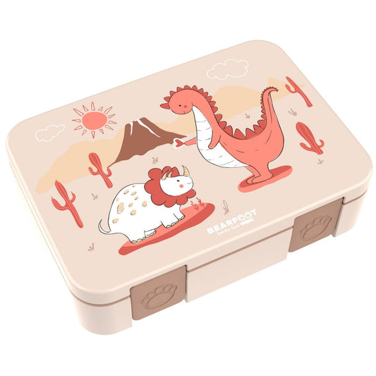 Lunchbox met compartimenten, licht en lek - proof - dino bruin Joy&Bloom