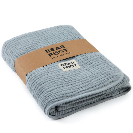 Babydeken mousseline fleece deken pluizig zacht - grijs Joy&Bloom