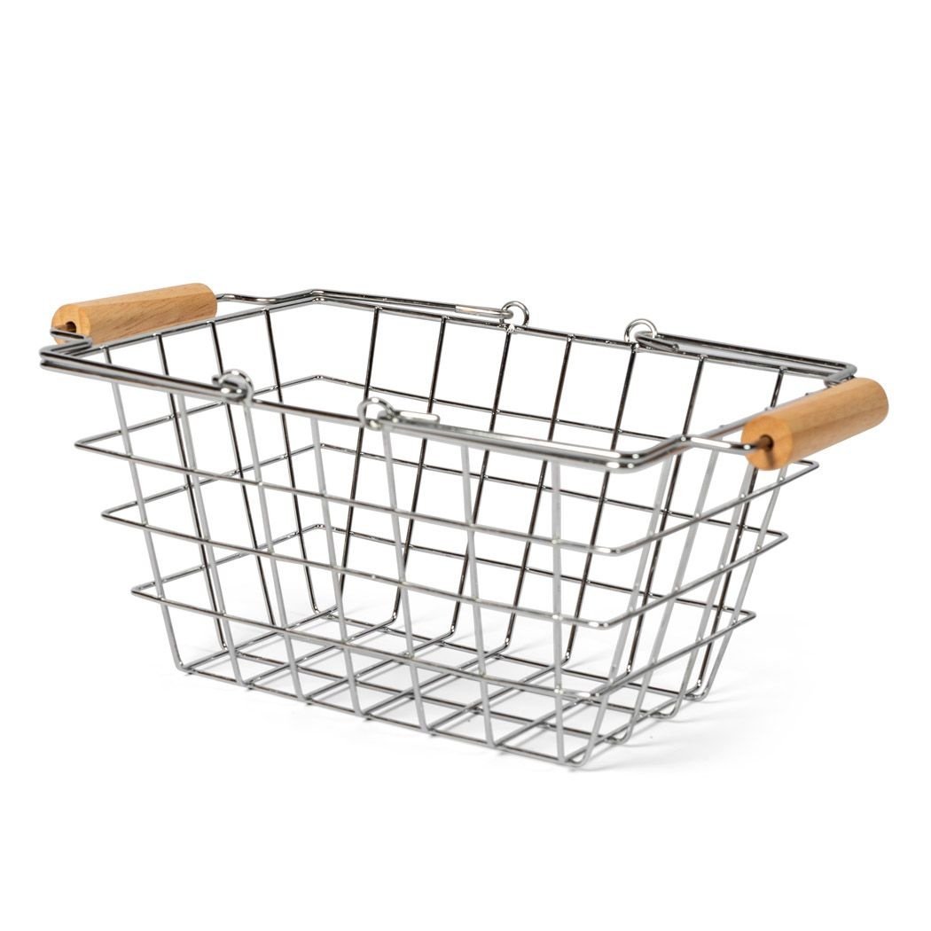 Winkelmandje met houten handvatten Joy&Bloom