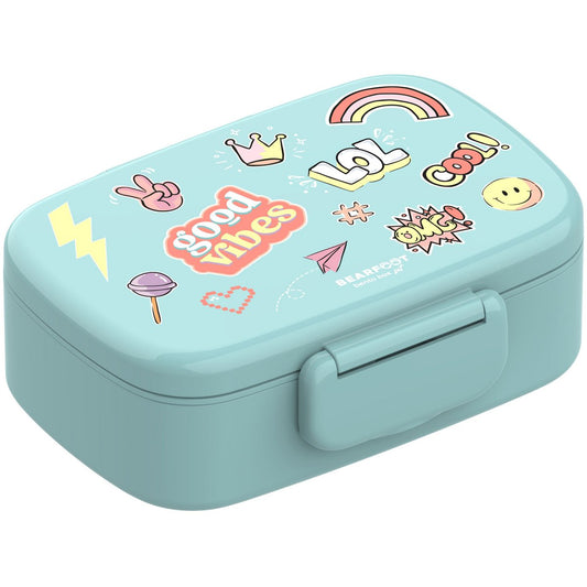 Kinderlunchbox met vakken, lekvrij - sticker, nieuwstaat Joy&Bloom