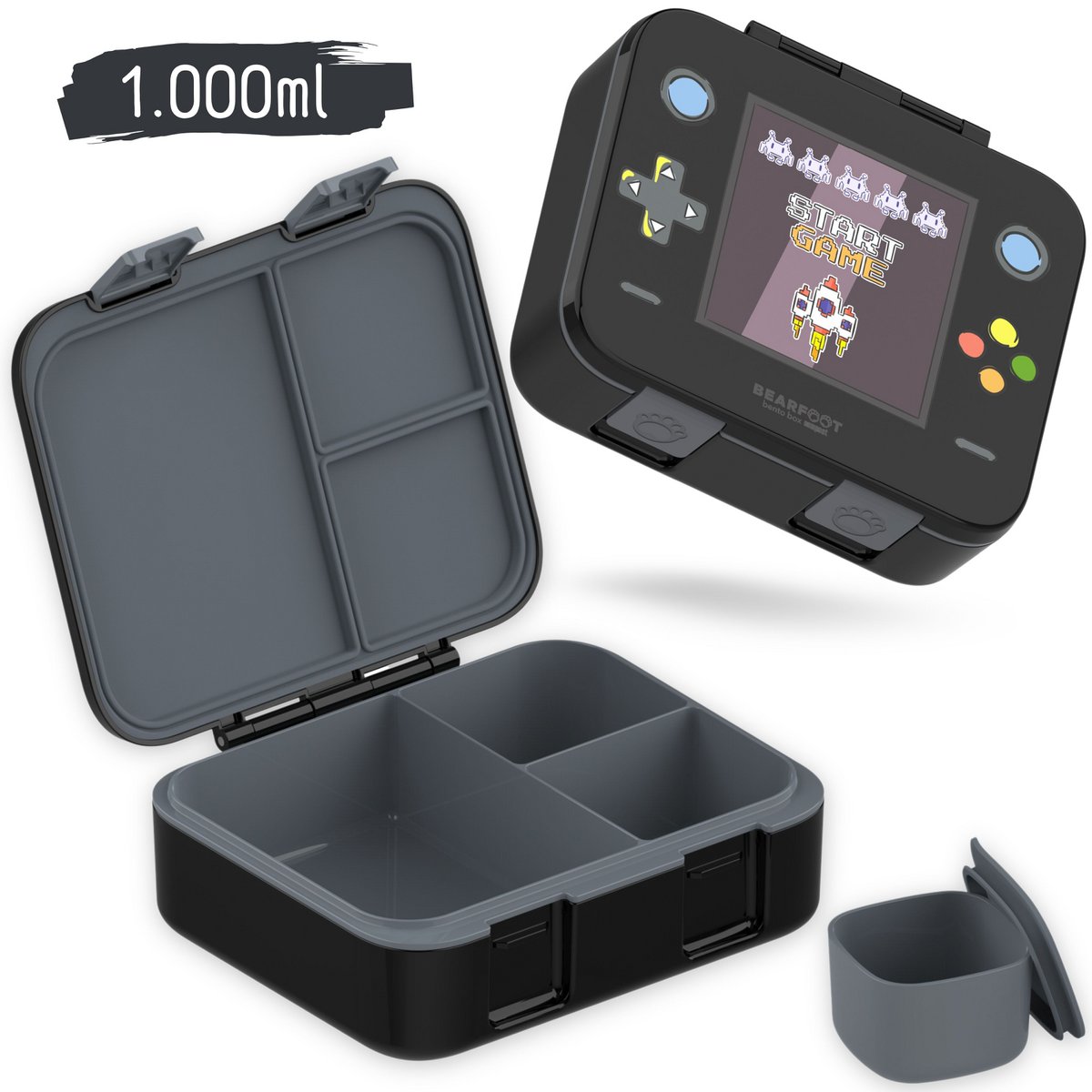 Leaf kan met onderwerpen, licht en lek -proof - game zwart