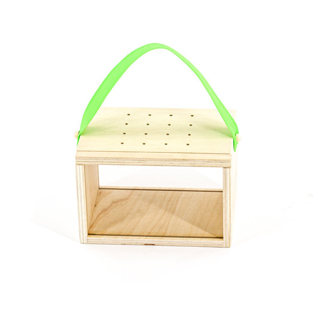 Houten insectenhuis met kaart