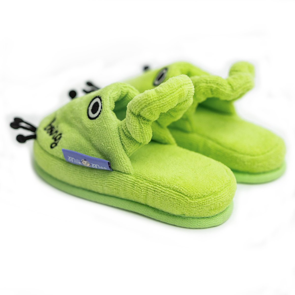 Milk&Moo Cacha Frog peuter kinderpantoffels, %100 katoen, voor huis, bad, binnengebruik Joy&Bloom