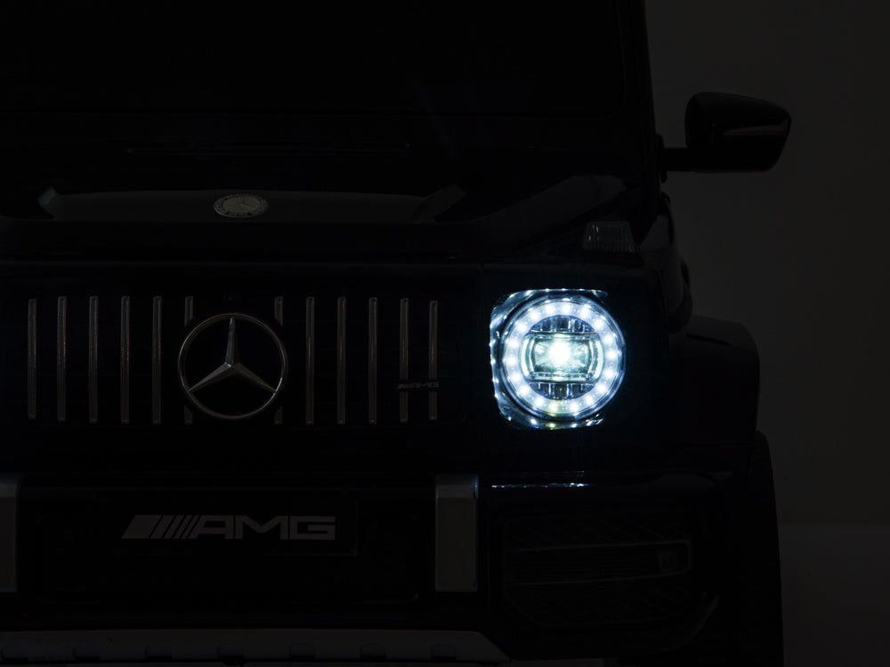 Mercedes G63, 12 Volt Kinder Accu Auto, Rubberen Banden, Leder Zitje En Meer! Kinderauto's Joy&Bloom