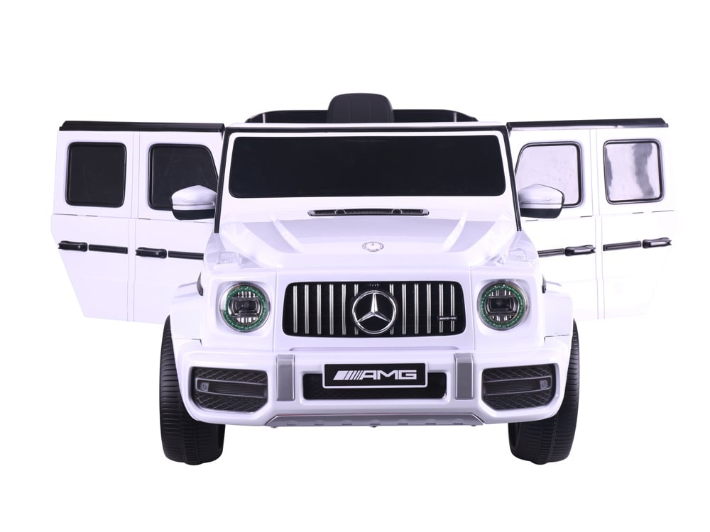 Mercedes G63, 12 Volt Kinder Accu Auto, Rubberen Banden, Leder Zitje En Meer! Kinderauto's Joy&Bloom