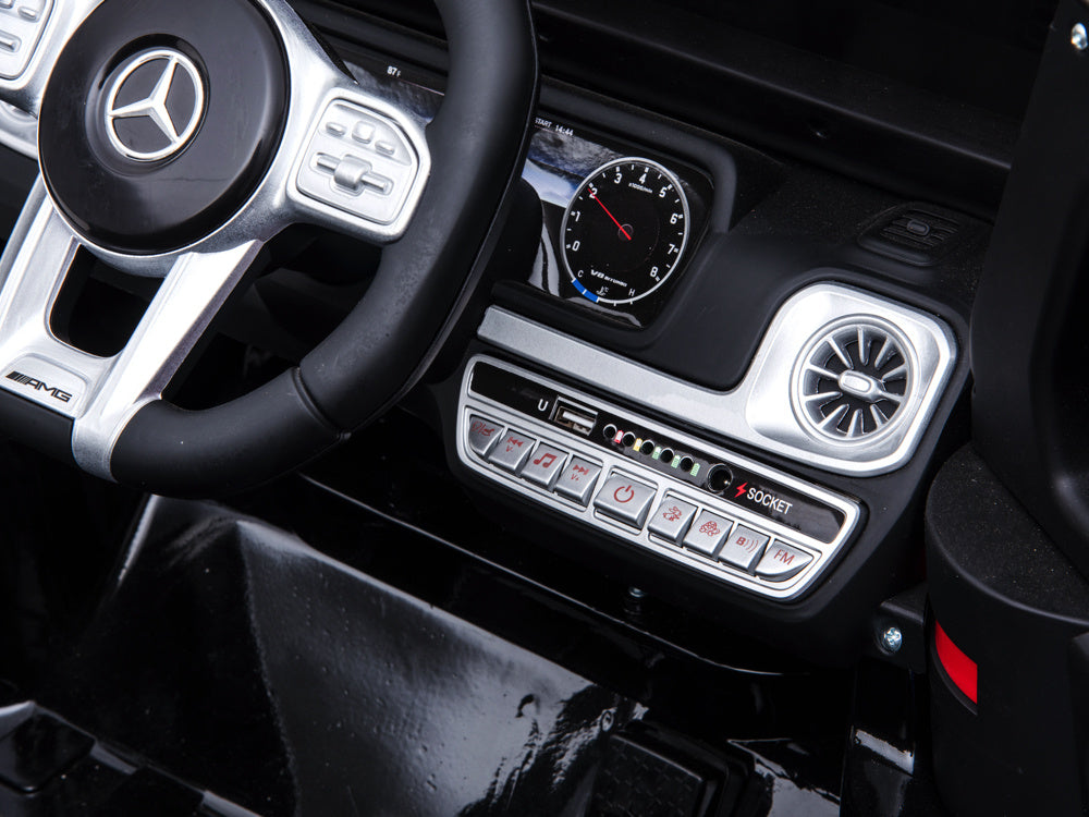 Mercedes G63, 12 Volt Kinder Accu Auto, Rubberen Banden, Leder Zitje En Meer! Kinderauto's Joy&Bloom
