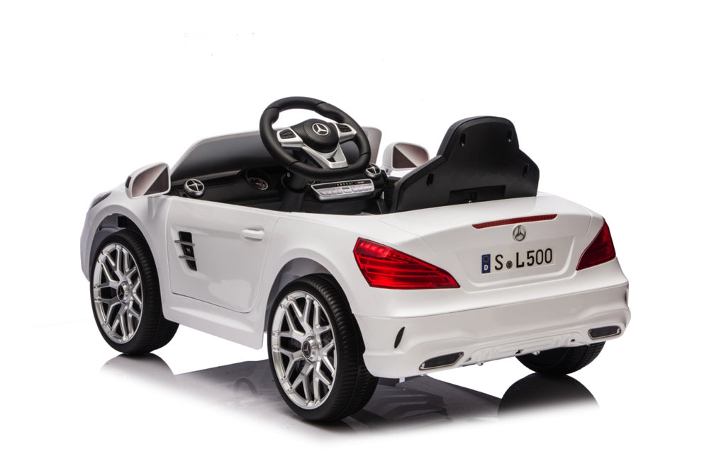 Mercedes Sl500, 12 Volt Elektrische Kinderauto Met Een Lithium Accu, Rubberen Banden, Leder Zitje En Meer! Kinderauto's Joy&Bloom