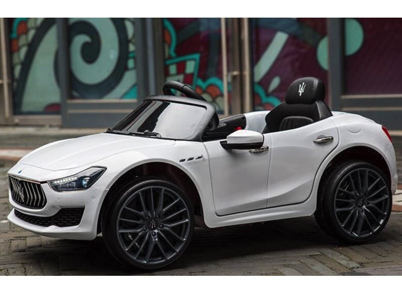 Maserati Ghibli, 12V Elektrische Kinderauto, Rubberen Banden, Leder Zitje. Kinderauto's Joy&Bloom