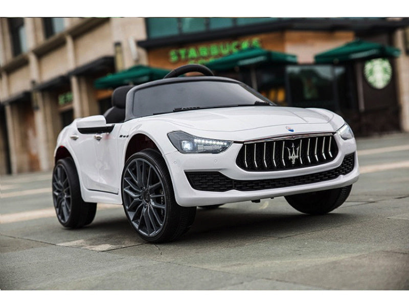 Maserati Ghibli, 12V Elektrische Kinderauto, Rubberen Banden, Leder Zitje. Kinderauto's Joy&Bloom