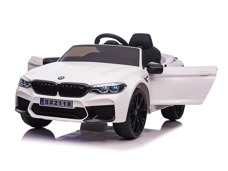 Bmw M5,Lithium, Leder Zitje, Rubberen Banden, Kinder Accu Auto! Kinderauto's Joy&Bloom