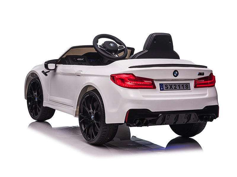 Bmw M5, Leder Zitje, Rubberen Banden, Kinder Accu Auto! Kinderauto's Joy&Bloom