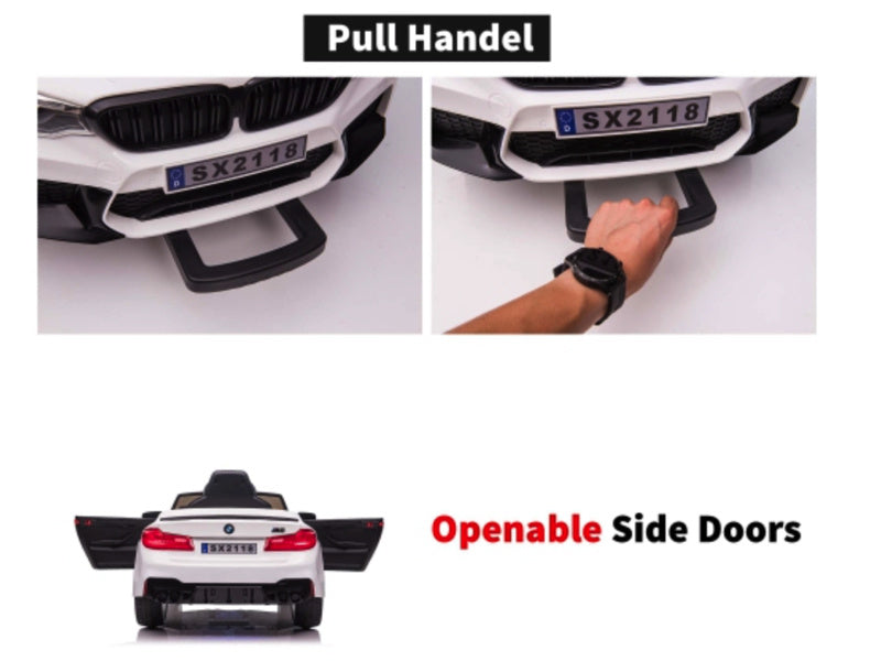 Bmw M5, Leder Zitje, Rubberen Banden, Kinder Accu Auto! Kinderauto's Joy&Bloom
