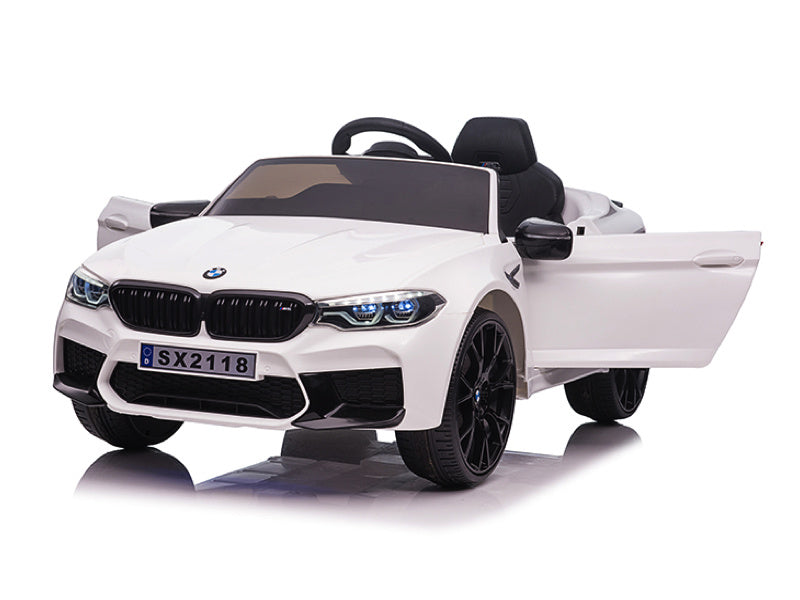 Bmw M5, Leder Zitje, Rubberen Banden, Kinder Accu Auto! Kinderauto's Joy&Bloom