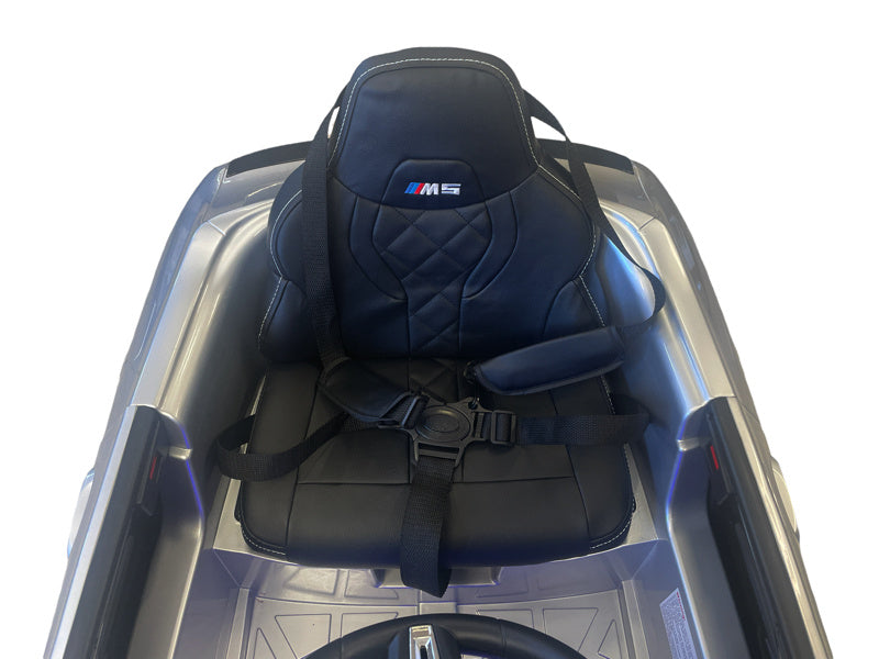 Bmw M5,Lithium, Leder Zitje, Rubberen Banden, Kinder Accu Auto! Kinderauto's Joy&Bloom