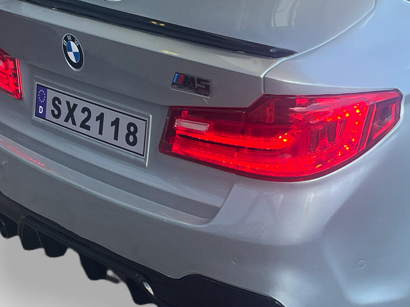 Bmw M5,Lithium, Leder Zitje, Rubberen Banden, Kinder Accu Auto! Kinderauto's Joy&Bloom