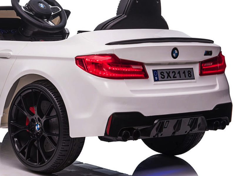 Bmw M5,Lithium, Leder Zitje, Rubberen Banden, Kinder Accu Auto! Kinderauto's Joy&Bloom