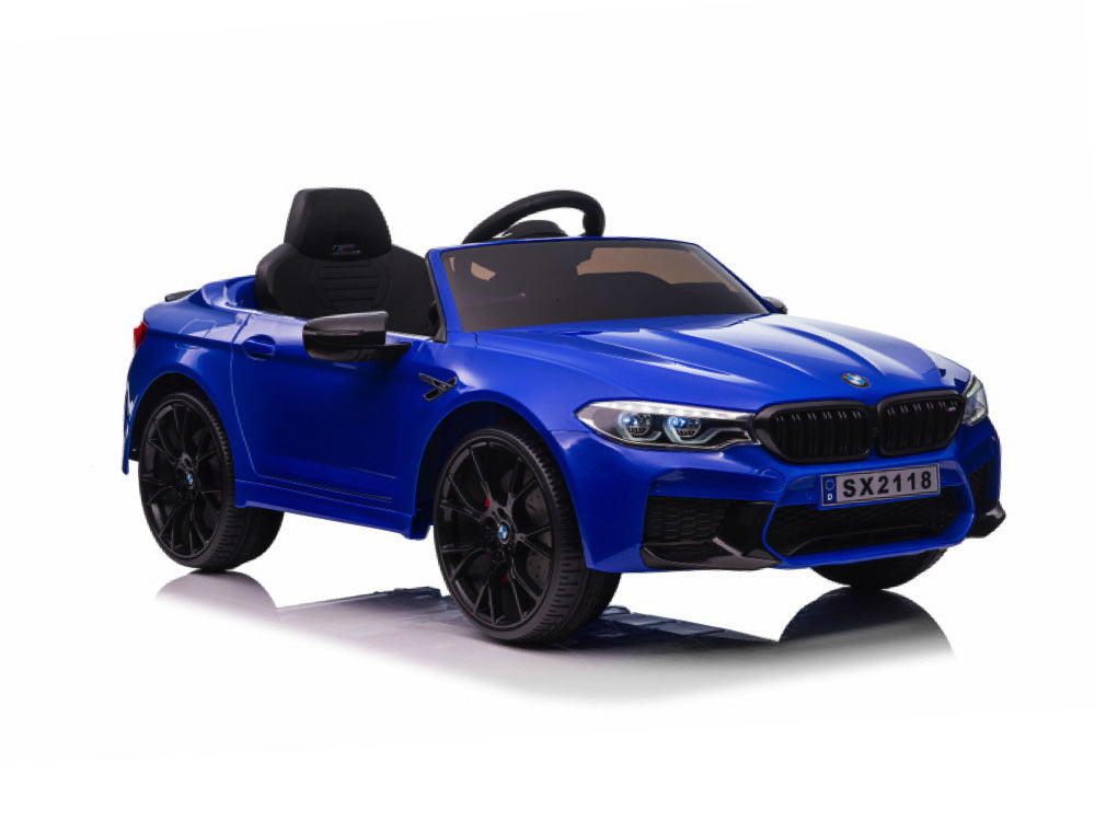 Bmw M5,Lithium, Leder Zitje, Rubberen Banden, Kinder Accu Auto! Kinderauto's Joy&Bloom