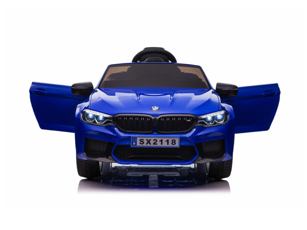 Bmw M5,Lithium, Leder Zitje, Rubberen Banden, Kinder Accu Auto! Kinderauto's Joy&Bloom