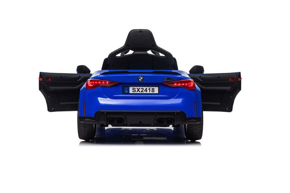 Bmw M4, 12 Volt Elektrische Kinderauto, Leder Zitje, Rubberen Banden, Kinder Accu Auto! Kinderauto's Joy&Bloom