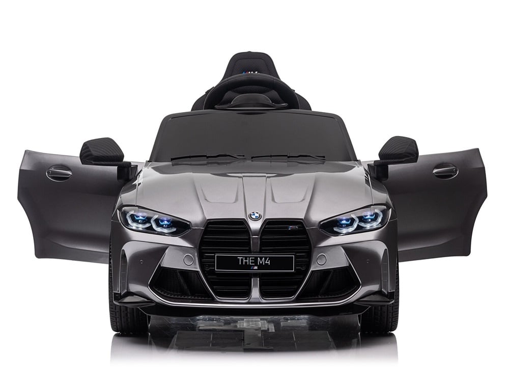 Bmw M4, 12 Volt Elektrische Kinderauto, Leder Zitje, Rubberen Banden, Kinder Accu Auto! Kinderauto's Joy&Bloom