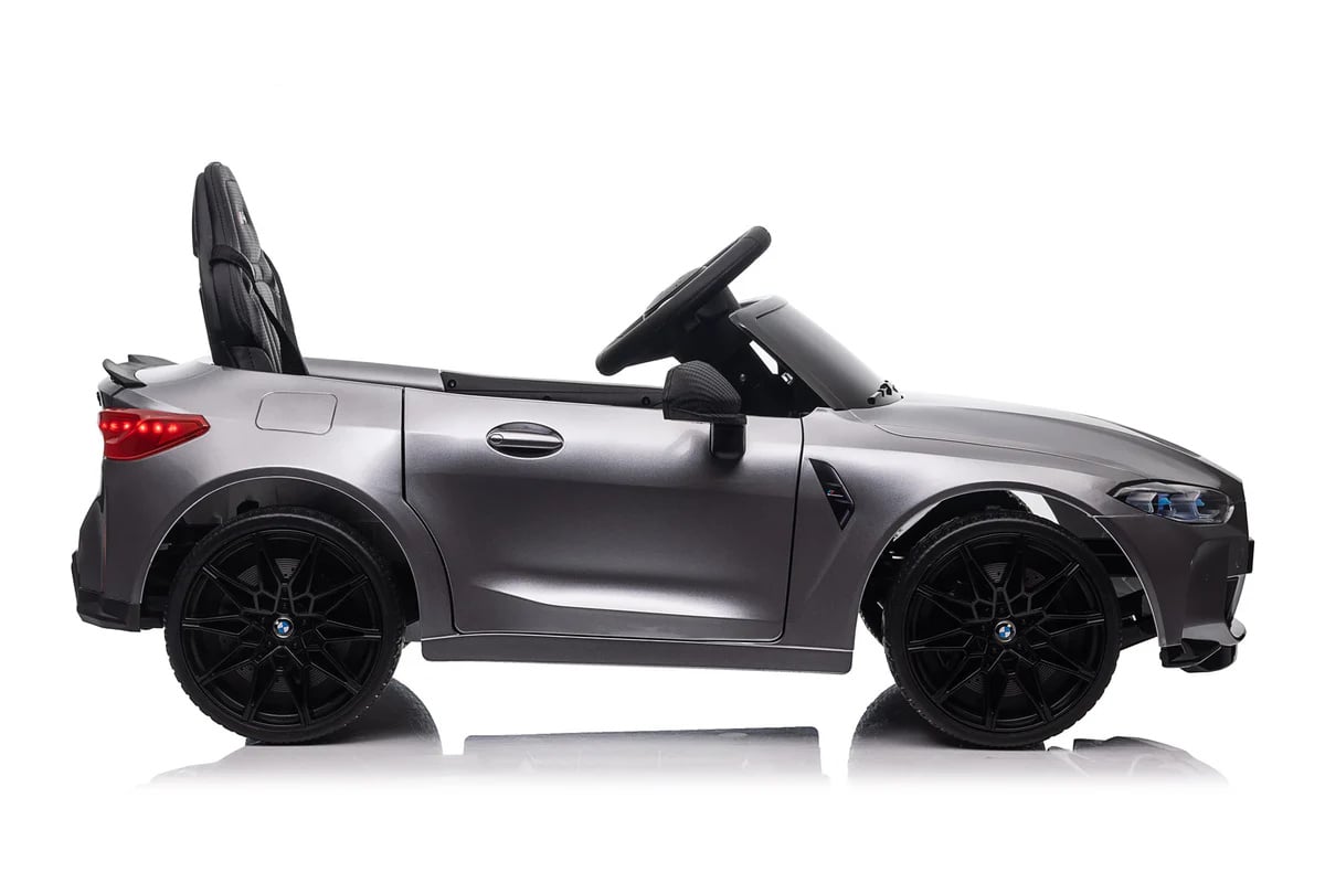 Bmw M4, 12 Volt Elektrische Kinderauto, Leder Zitje, Rubberen Banden, Kinder Accu Auto! Kinderauto's Joy&Bloom